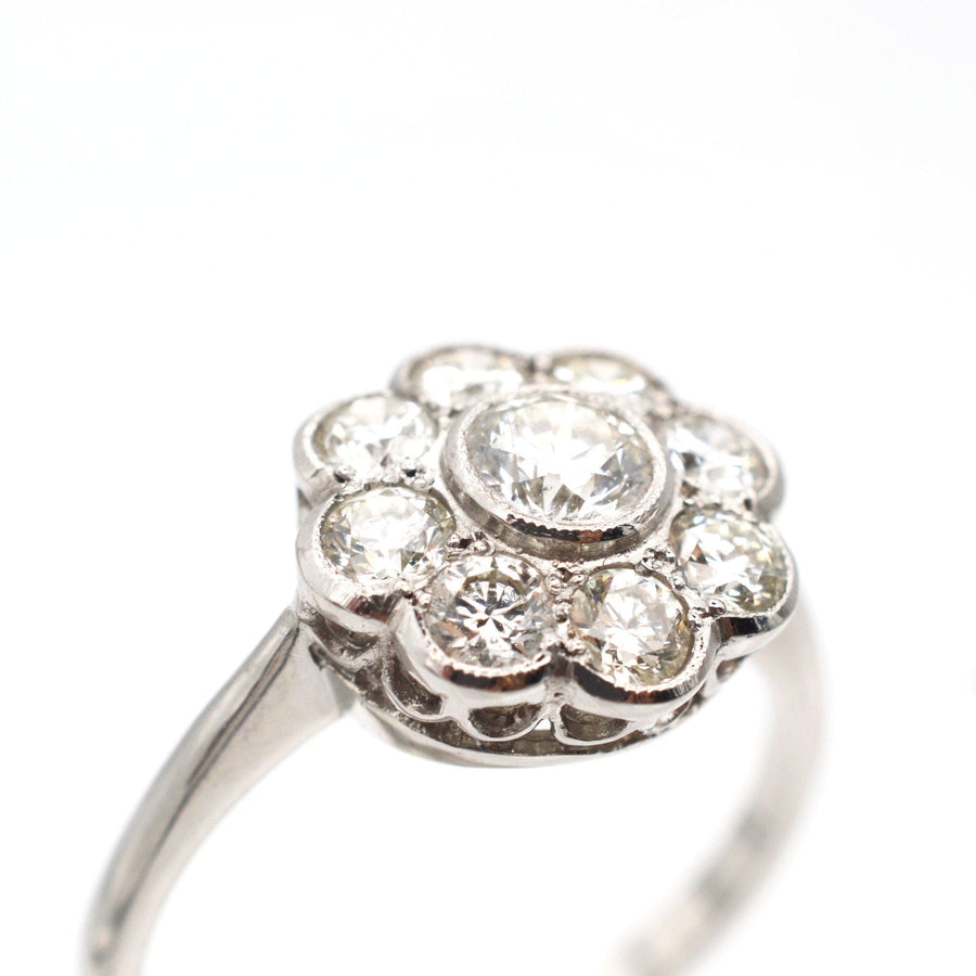 Art Deco Platinum Diamond Cluster Ring | Parkin and Gerrish | Antique & Vintage Jewellery