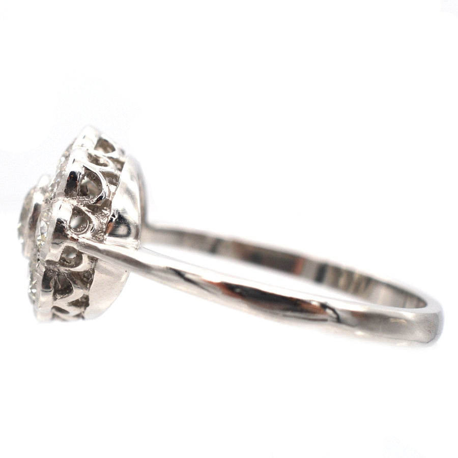 Art Deco Platinum Diamond Cluster Ring | Parkin and Gerrish | Antique & Vintage Jewellery