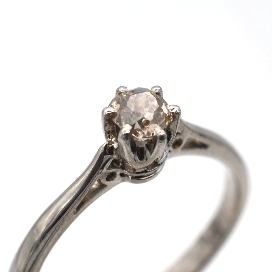 Art Deco Platinum & Diamond Solitaire Ring | Parkin and Gerrish | Antique & Vintage Jewellery