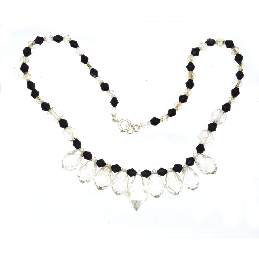 Art Deco Silver Black and White Paste Necklace | Parkin and Gerrish | Antique & Vintage Jewellery