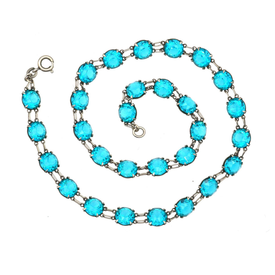 Art Deco Silver & Blue Paste Necklace | Parkin and Gerrish | Antique & Vintage Jewellery