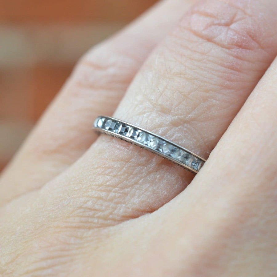 Art Deco Silver Paste Eternity Ring | Parkin and Gerrish | Antique & Vintage Jewellery
