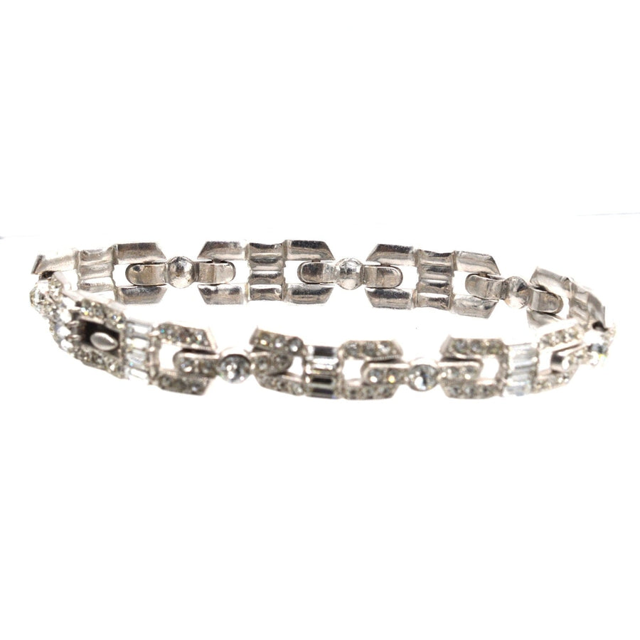Edwardian Silver - Tone White "Diamond" Paste Costume Bracelet | Parkin and Gerrish (UK)