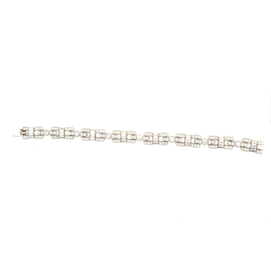 Edwardian Silver - Tone White "Diamond" Paste Costume Bracelet | Parkin and Gerrish (UK)