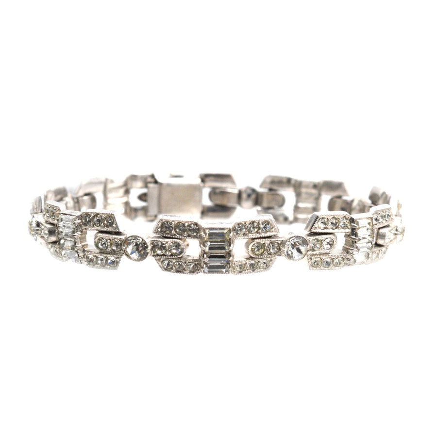 Edwardian Silver - Tone White "Diamond" Paste Costume Bracelet | Parkin and Gerrish (UK)