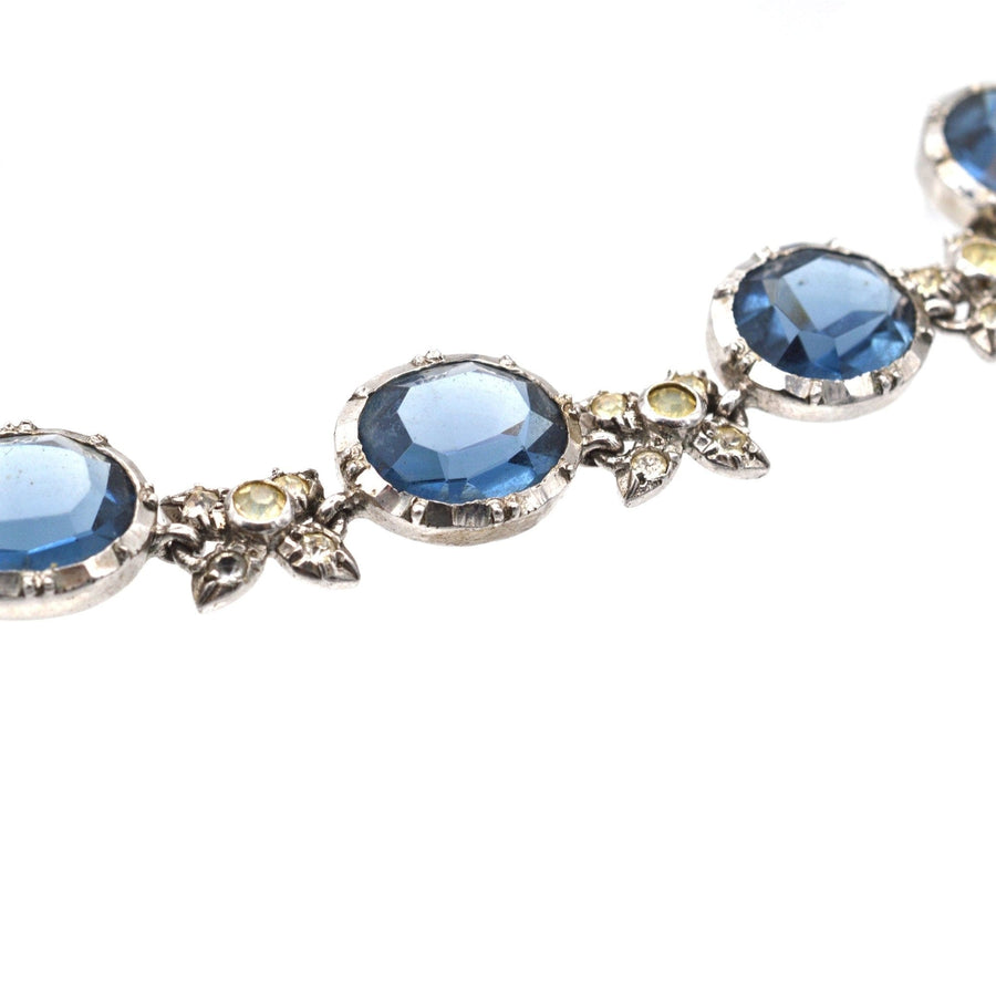 Art Deco Silver, White and Blue Paste Necklace | Parkin and Gerrish (UK)