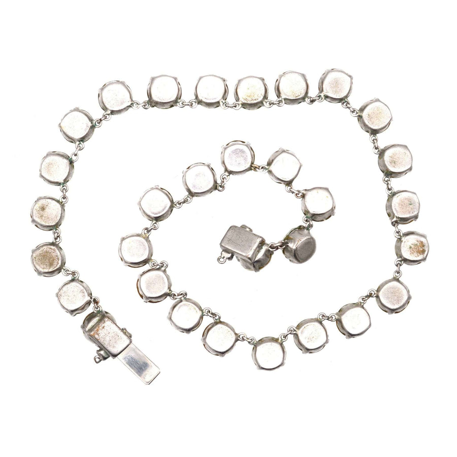 Art Deco white paste riviere necklace with a simple, timeless design, ideal for dramatic neckwear.