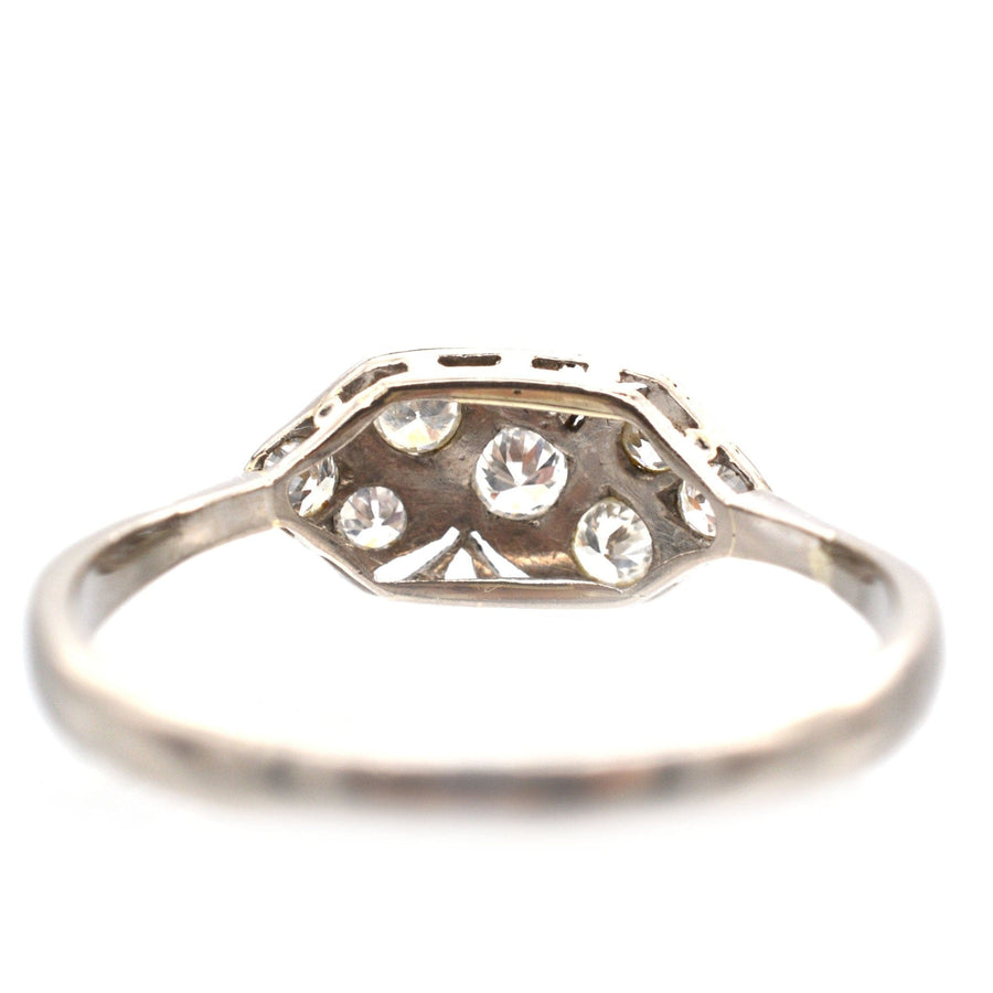 Art Nouveau 18ct white gold & platinum diamond ring, featuring naturalistic design and 0.25 carats of bright diamonds.