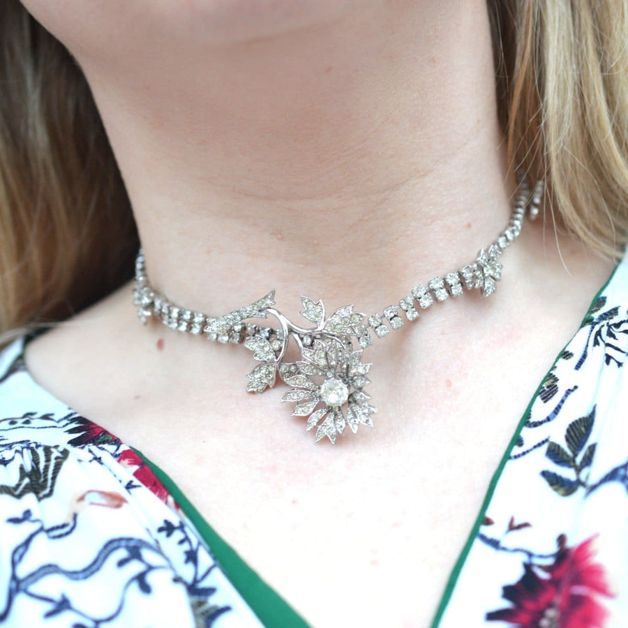 Christian Dior by Mitchel Maer 1950s Paste 'en tremblant' Necklace