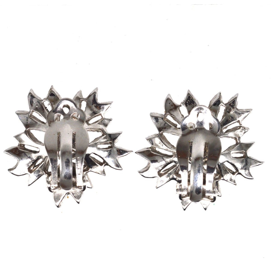 Christian Dior by Mitchel Maer 1950s Paste Flower Earrings
