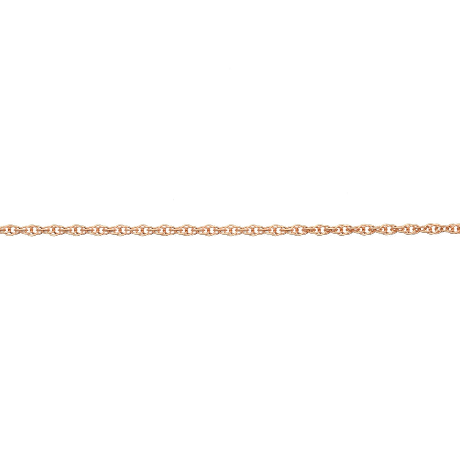 Contemporary 9ct rose gold Prince of Wales rope chain 16"/40cm, finely polished and perfect for everyday wear.