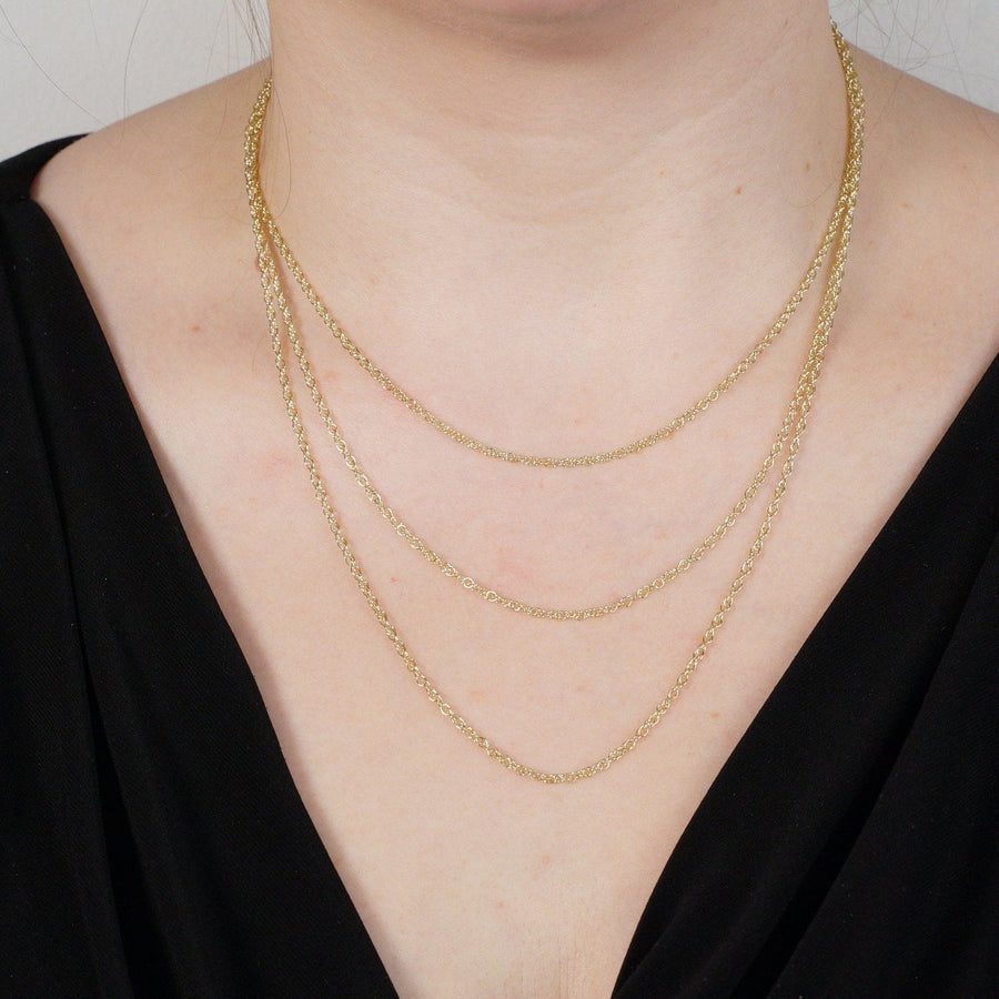 Contemporary 9ct Yellow Gold Prince of Wales Rope Chain 20"/50cm | Parkin and Gerrish | Antique & Vintage Jewellery