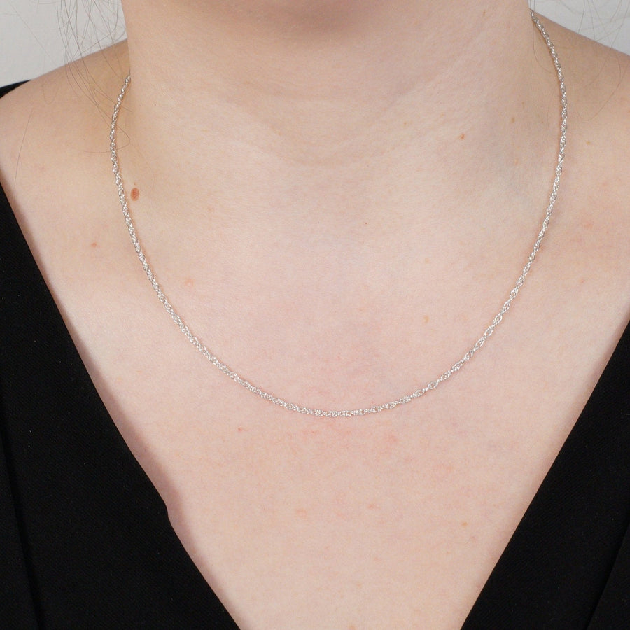 Contemporary Silver Prince of Wales Rope Chain 18"/45cm