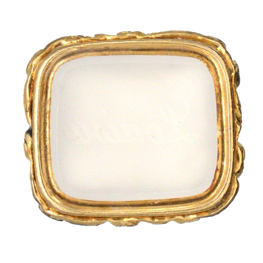 18ct gold cased chalcedony seal with engraved name Louisa, vintage accessory from the 1800s.