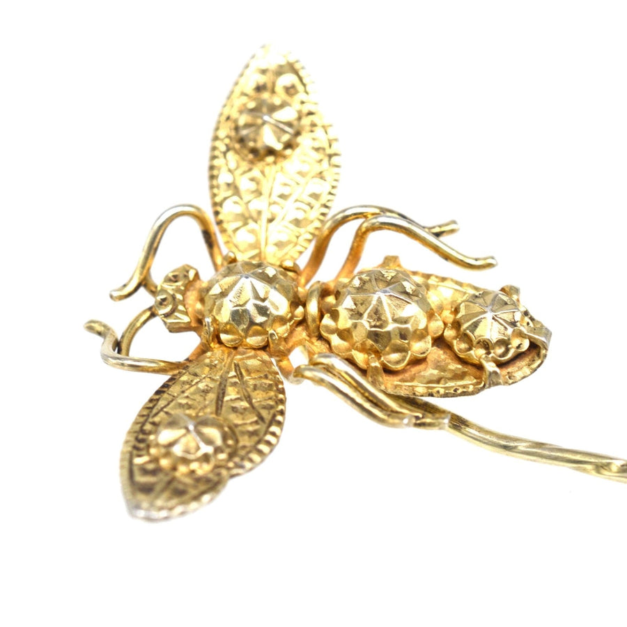 Early 19th Century Star Punch Silver Bee Tie Pin