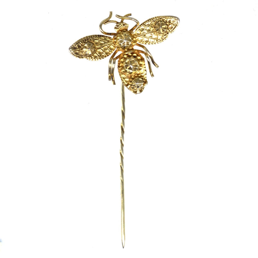 Early 19th Century Star Punch Silver Bee Tie Pin