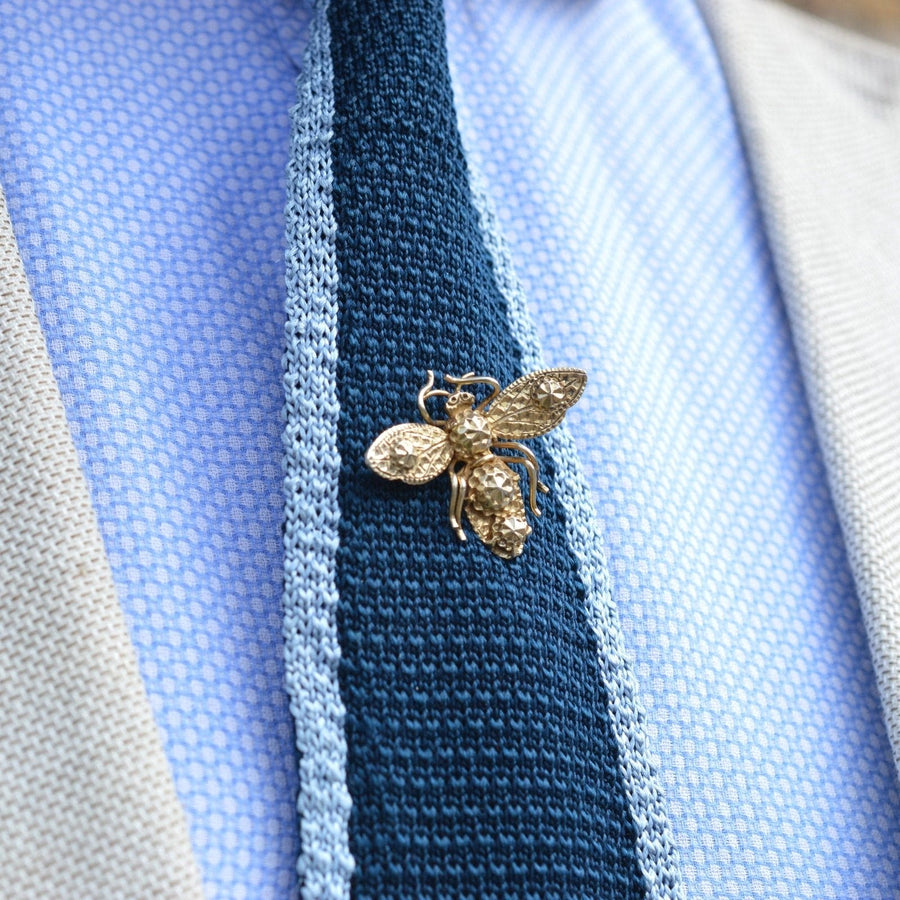 Early 19th Century Star Punch Silver Bee Tie Pin