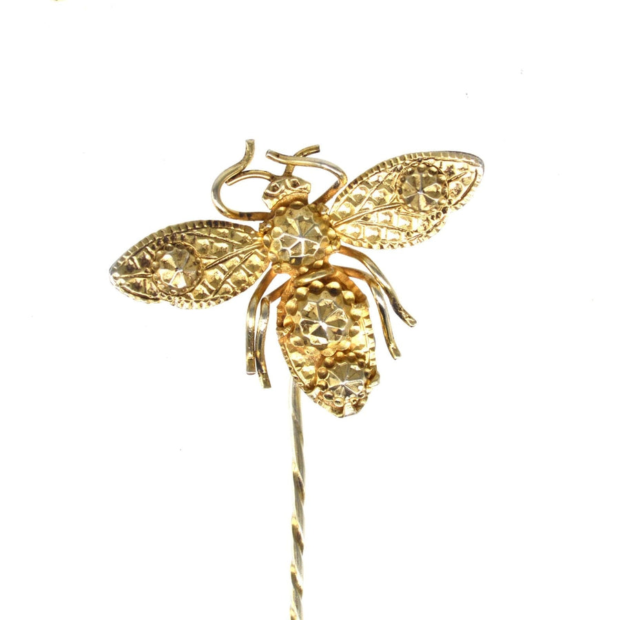 Early 19th Century Star Punch Silver Bee Tie Pin