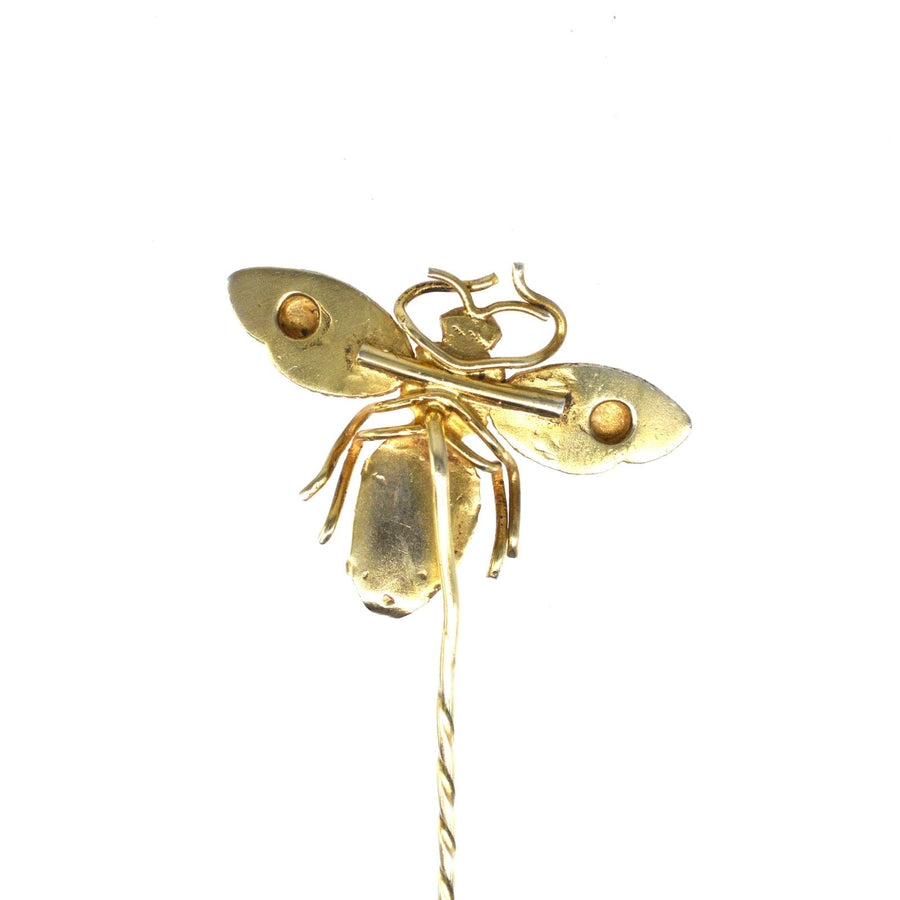 Early 19th Century Star Punch Silver Bee Tie Pin