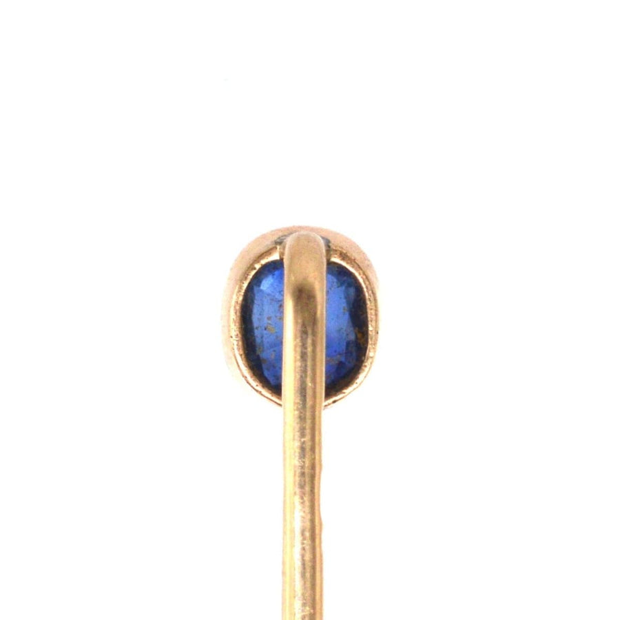 Early 20th Century Austro - Hungarian 14ct Gold Sapphire Tie Pin