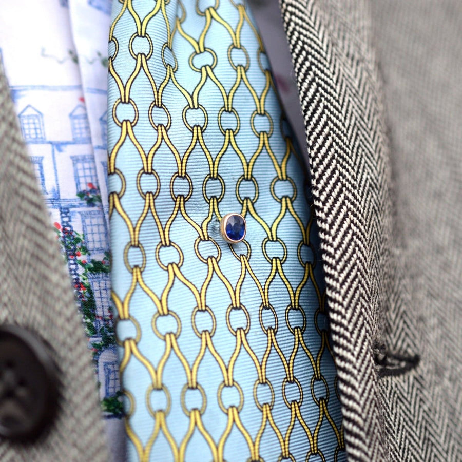 Early 20th Century Austro - Hungarian 14ct Gold Sapphire Tie Pin