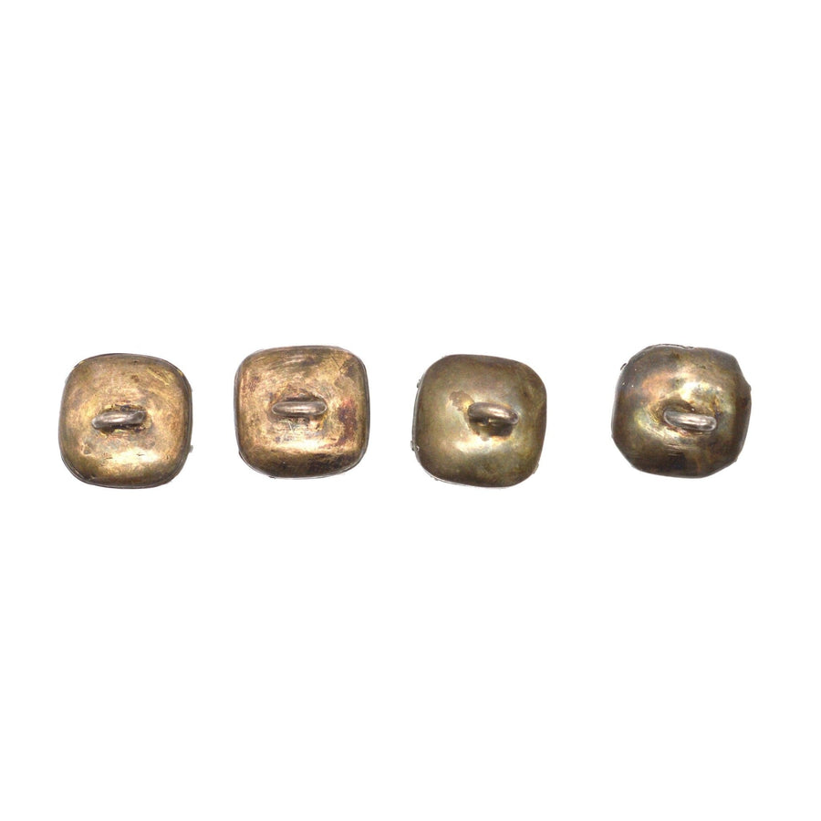 Vintage gold square beads with unique design, perfect for jewelry making and crafts.