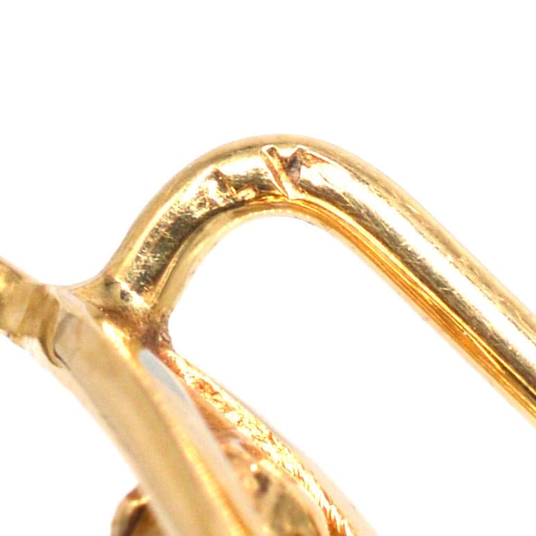 Edwardian 15ct Gold and Natural Pearl Wishbone Tie Pin | Parkin and Gerrish (UK)