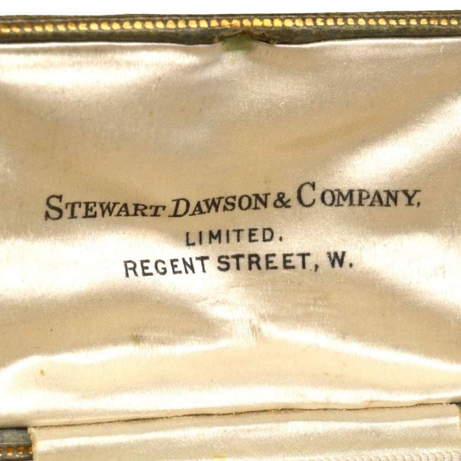 Interior label of Stewart Dawson & Company from Regent Street, showcasing fine craftsmanship and heritage.