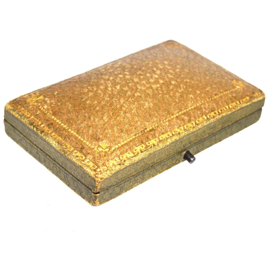 Antique gold embossed decorative box, perfect for storage or as a unique decorative piece.