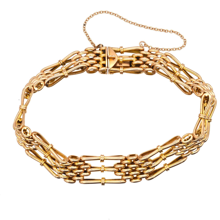 Edwardian 15ct Gold Gate Bracelet | Parkin and Gerrish (UK)