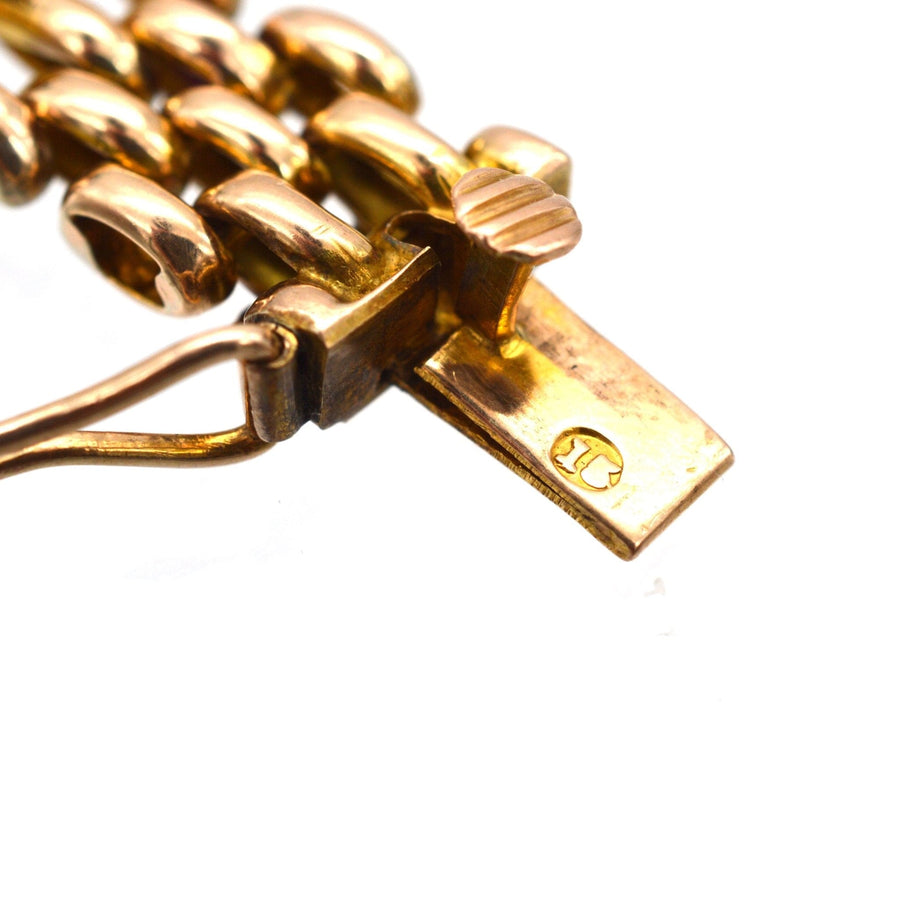 Edwardian 15ct Gold Gate Bracelet with Turquoise | Parkin and Gerrish (UK)