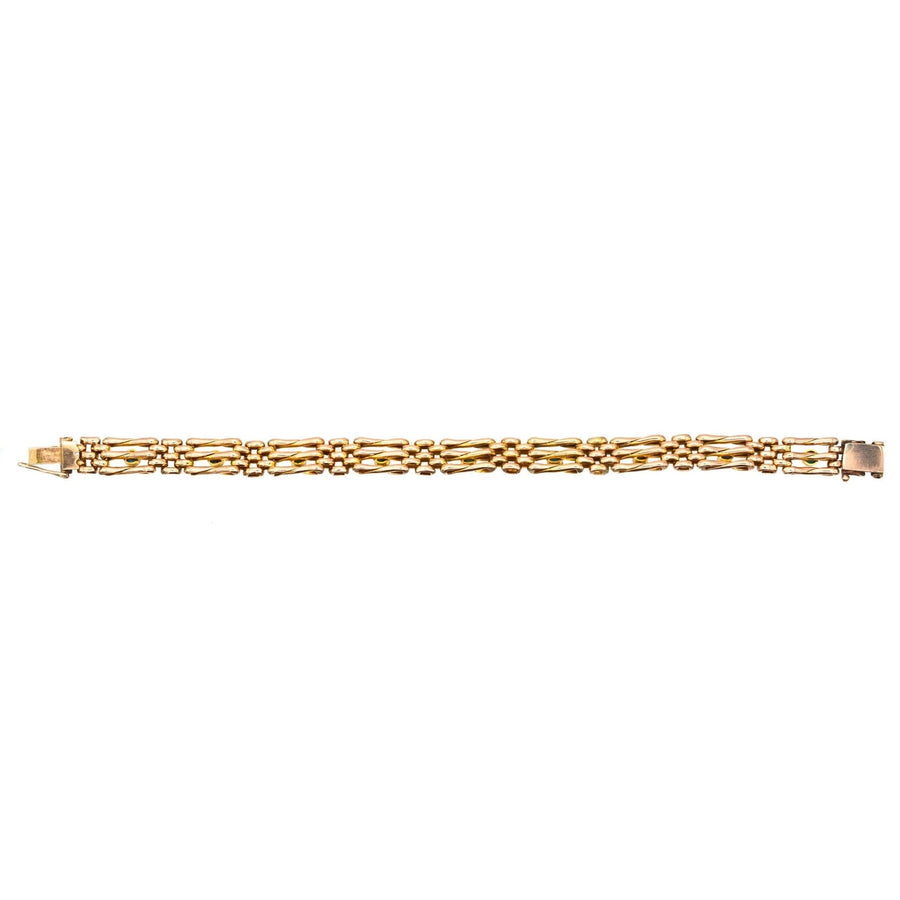 Edwardian 15ct Gold Gate Bracelet with Turquoise | Parkin and Gerrish (UK)