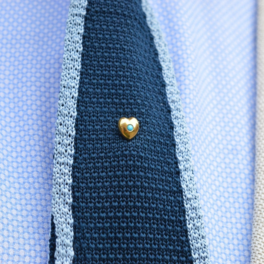 Edwardian 15ct Gold Heart Turquoise Tie Pin | Parkin and Gerrish | Antique & Vintage Jewellery