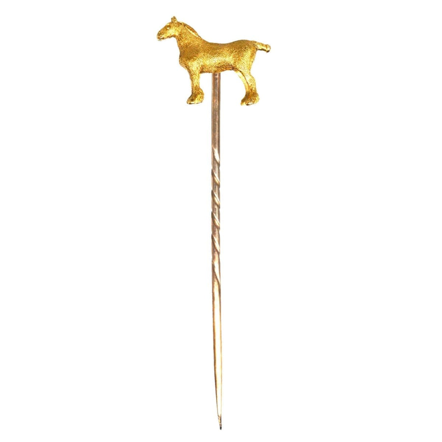 15ct gold Edwardian show shire horse tie pin perfect for horse lovers and classy outfits.
