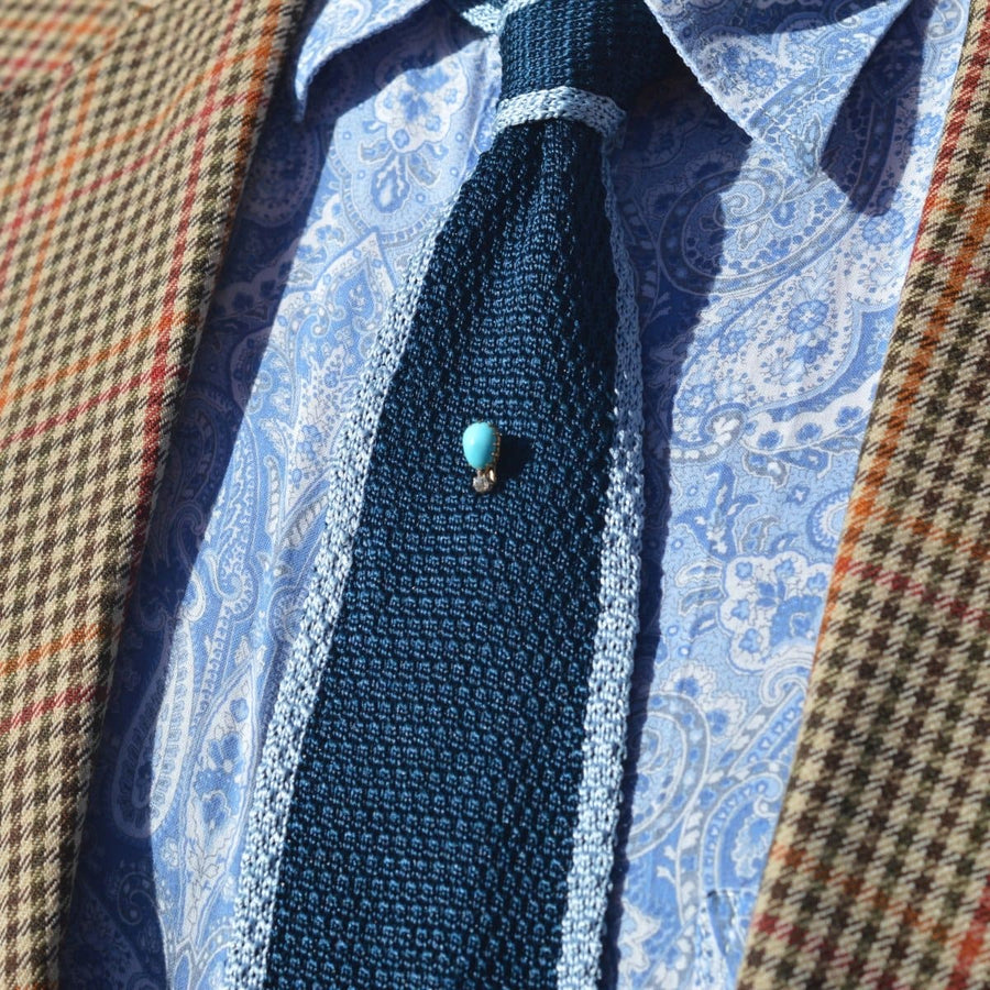 Edwardian 15ct Gold Turquoise and Diamond Tie Pin | Parkin and Gerrish | Antique & Vintage Jewellery