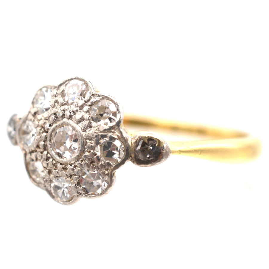 Edwardian 18ct Gold & Diamond Cluster Ring | Parkin and Gerrish | Antique & Vintage Jewellery