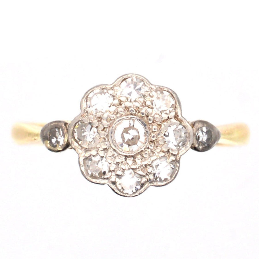 Edwardian 18ct Gold & Diamond Cluster Ring | Parkin and Gerrish | Antique & Vintage Jewellery