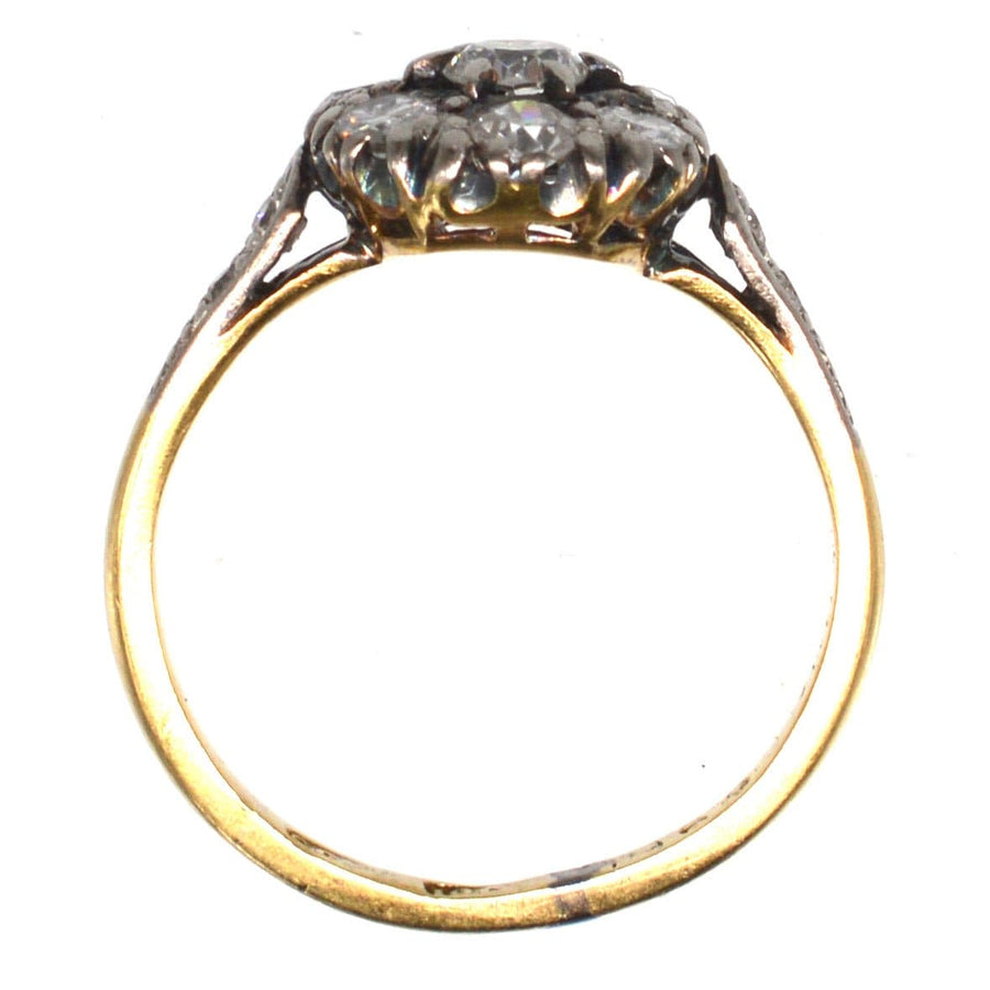 Edwardian 18ct Gold & Platinum Diamond Cluster Ring | Parkin and Gerrish | Antique & Vintage Jewellery