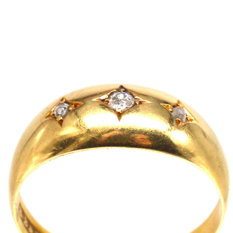 Edwardian 18ct Gold Three Stone Diamond Gypsy Ring | Parkin and Gerrish (UK)