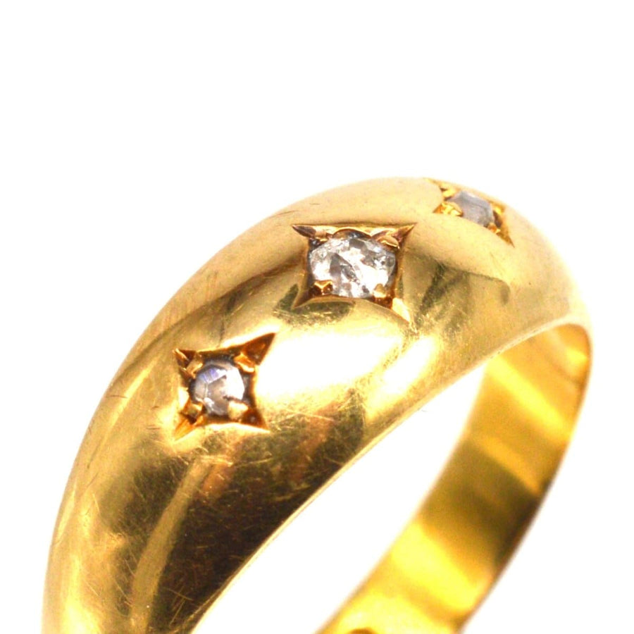 Edwardian 18ct Gold Three Stone Diamond Gypsy Ring | Parkin and Gerrish (UK)