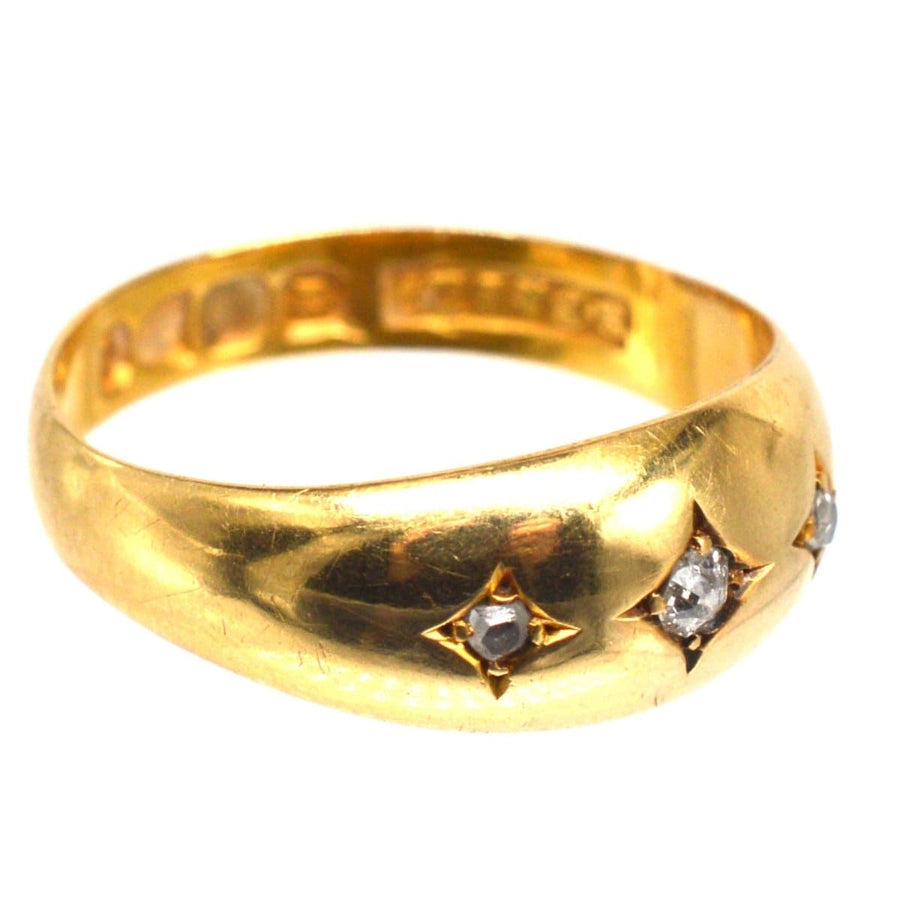Edwardian 18ct Gold Three Stone Diamond Gypsy Ring | Parkin and Gerrish (UK)
