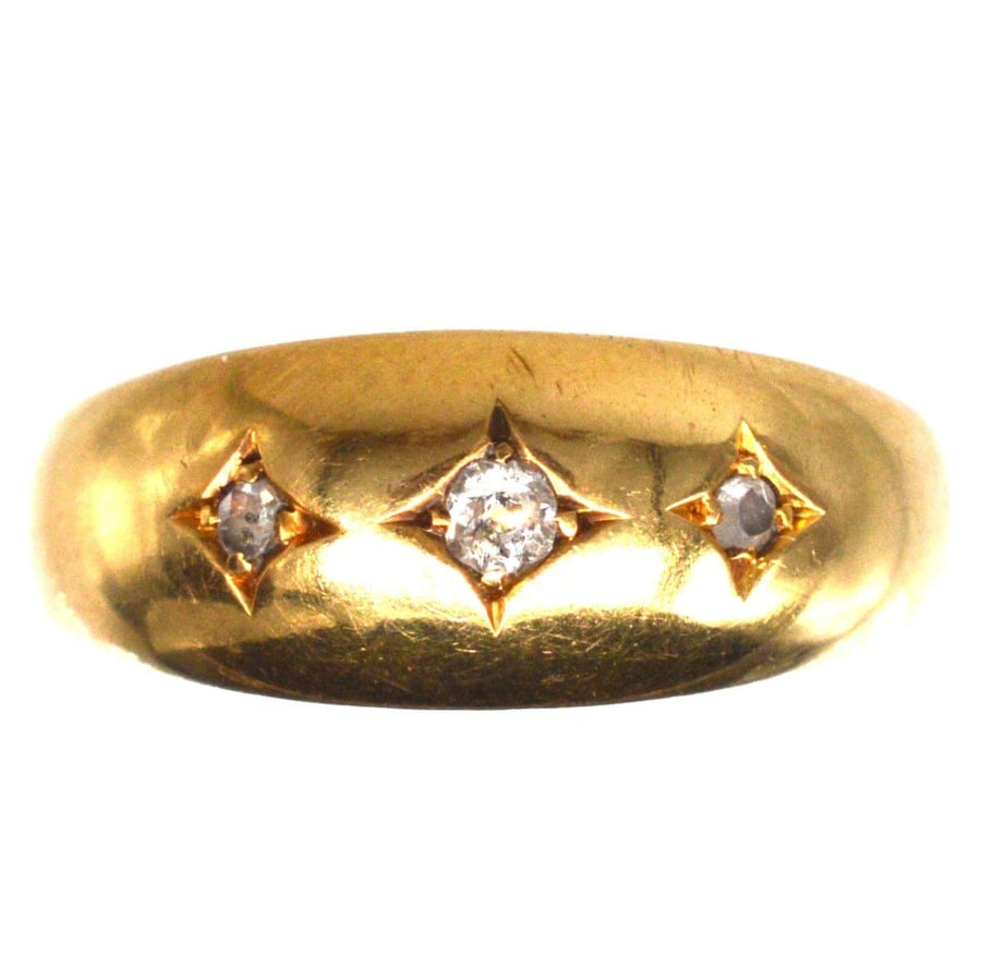 Edwardian 18ct Gold Three Stone Diamond Gypsy Ring | Parkin and Gerrish (UK)