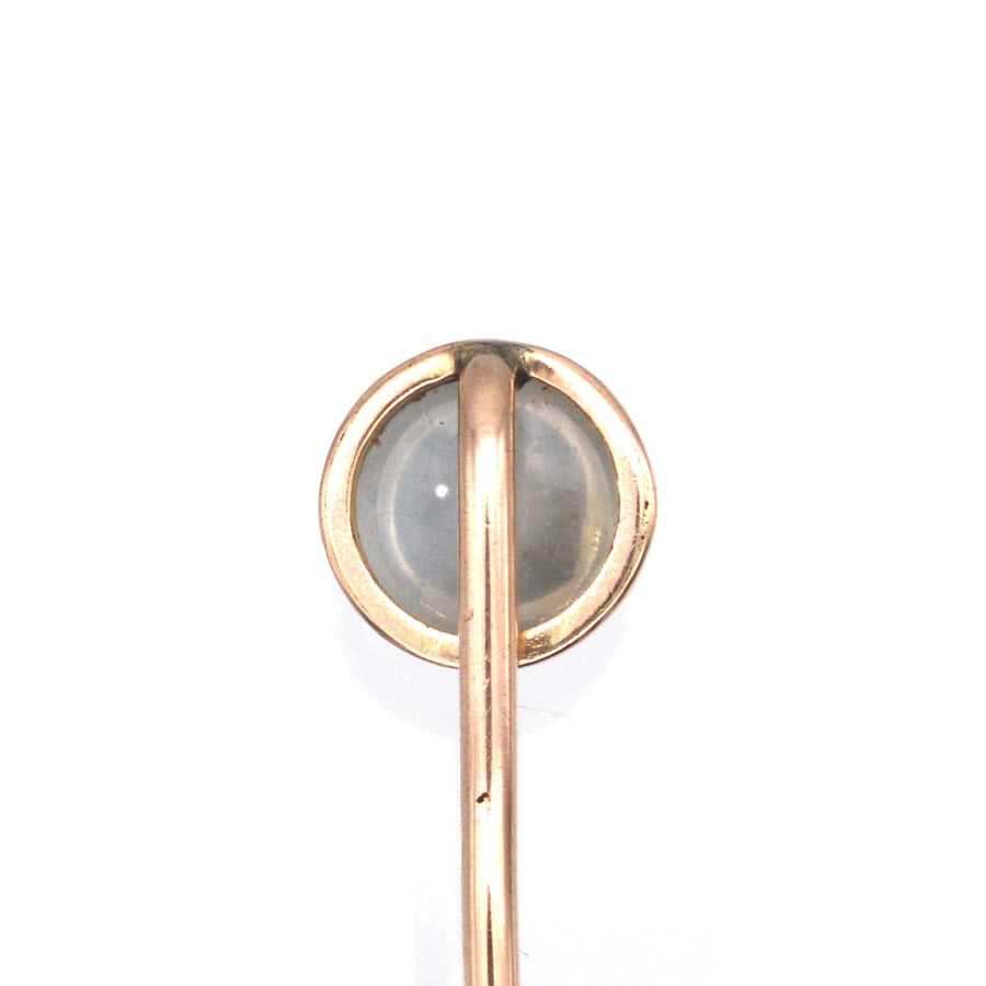Edwardian 18ct Gold Tie Pin with a Moonstone | Parkin and Gerrish (UK)