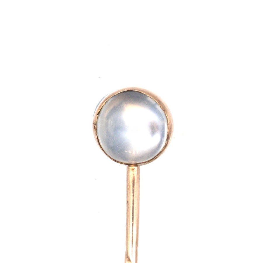Edwardian 18ct Gold Tie Pin with a Moonstone | Parkin and Gerrish (UK)