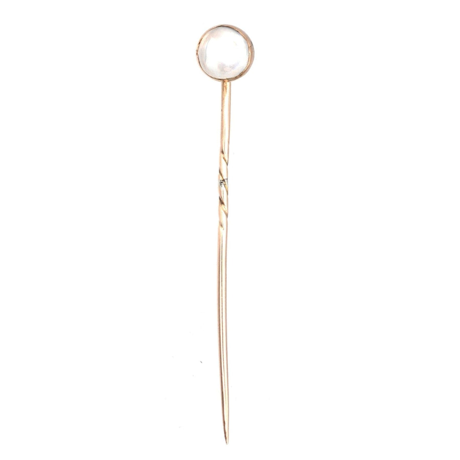 Edwardian 18ct Gold Tie Pin with a Moonstone | Parkin and Gerrish (UK)