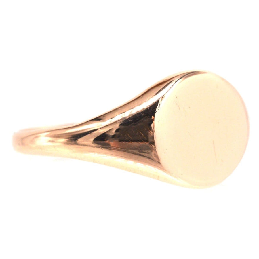 Edwardian 18ct Rose Gold Plain Signet Ring | Parkin and Gerrish | Antique & Vintage Jewellery