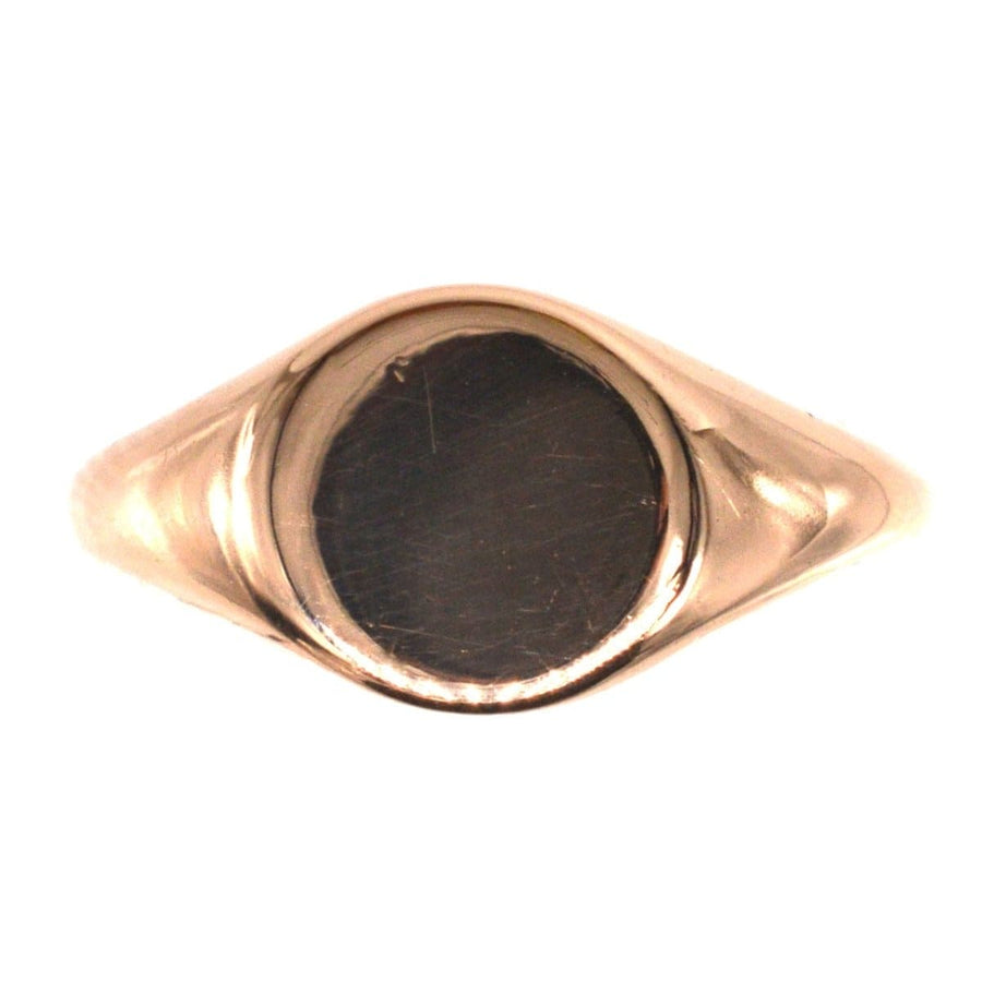 Edwardian 18ct Rose Gold Plain Signet Ring | Parkin and Gerrish | Antique & Vintage Jewellery