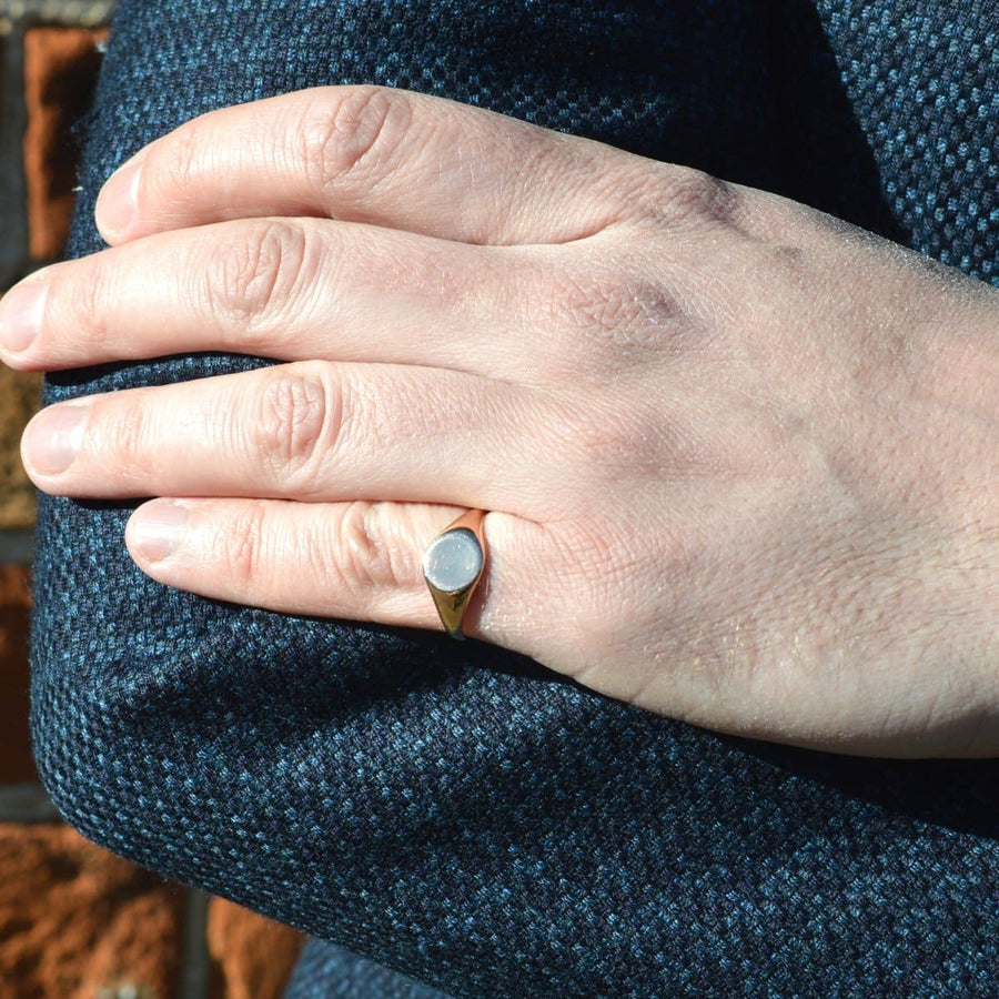 Edwardian 18ct Rose Gold Plain Signet Ring | Parkin and Gerrish | Antique & Vintage Jewellery