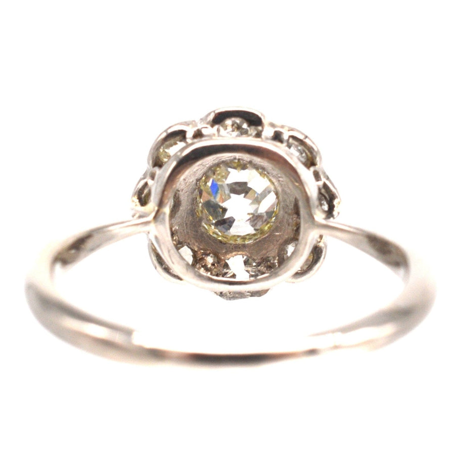 Edwardian 18ct White Gold Old Mine Cut Diamond Cluster Ring | Parkin and Gerrish | Antique & Vintage Jewellery