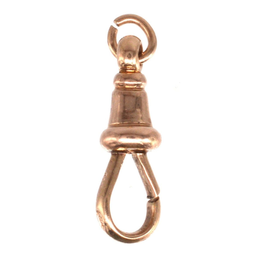 Edwardian 9ct Gold Albert Dog Clip, vintage jewelry piece from the 1910s, perfect for hanging items.